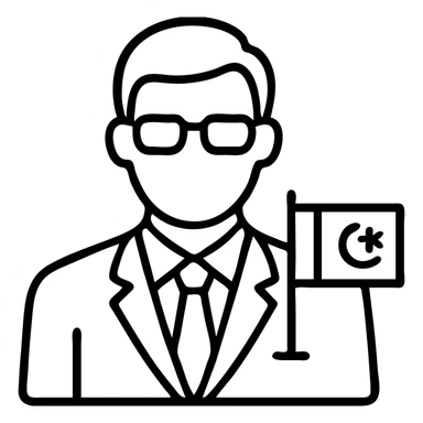 Pakistani diplomat in professional attire representing Pakistan sticker