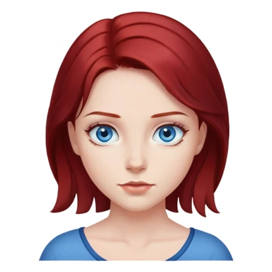 Dark Red hair girl, blue eyes sticker