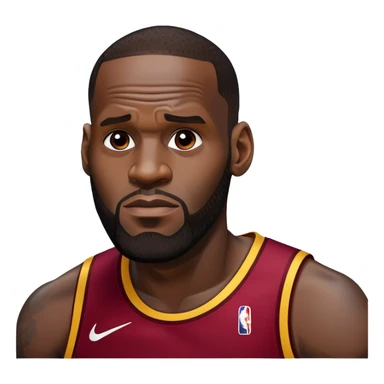 Lebron James with a straight face sticker
