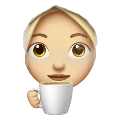 white skinned girl inside a blanket sipping coffee eyes closed sticker