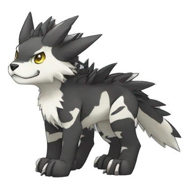cute cool edgy Digimon-Fakemon-animal with cool markings full body sticker