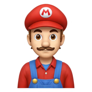 Mario character with red hat and blue overalls sticker