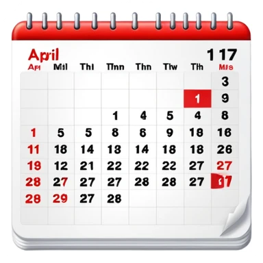 calendar 17 of April sticker