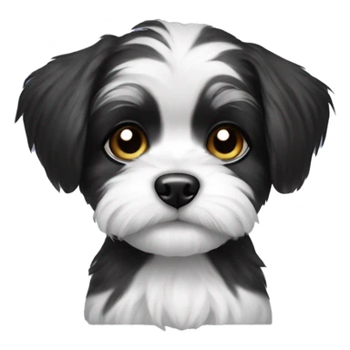Black and white shorkie puppy sticker