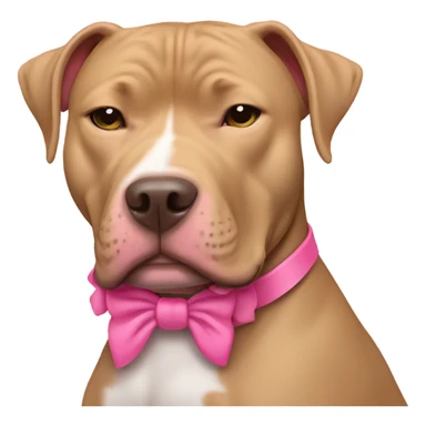 Tan pitbull sleeping pink bow collar sticker