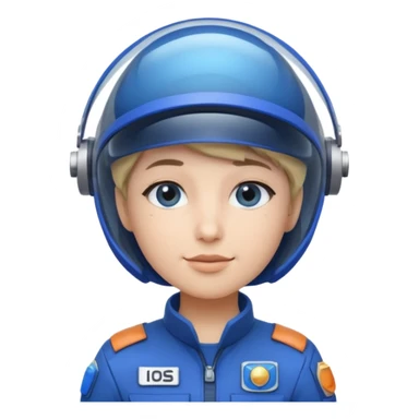 Blue-visor space mechanic sticker