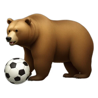 animal big fat bear soccer player sticker