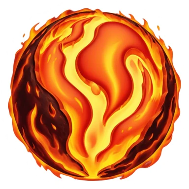 planet, surface covered with lava fire sticker