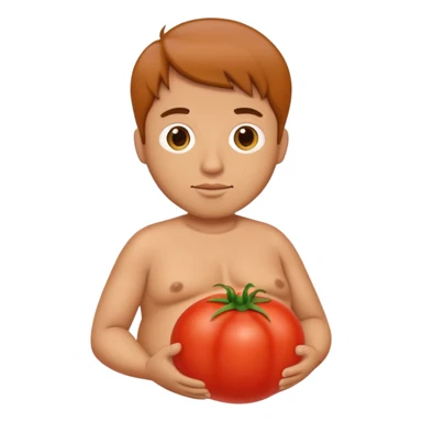 pregnant man with tomato belly sticker