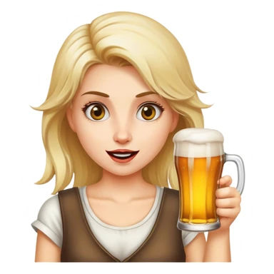 crazy girl with beer in hand sticker