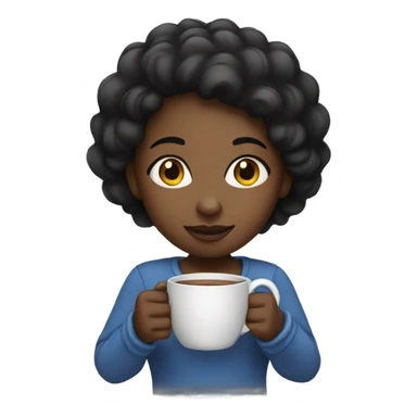 Black girl with mug sticker
