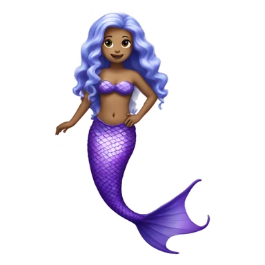 purple mermaid with light skin and tail sticker