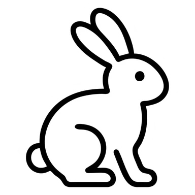 rabbit dot icon, outlined dot, clean, modern sticker