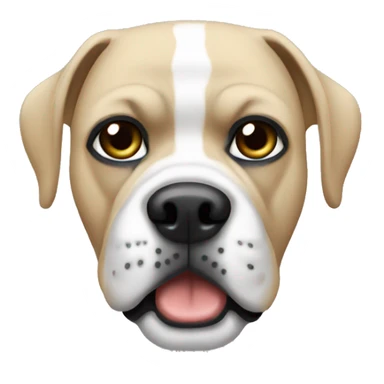 White boxer, bald, blonde beard sticker