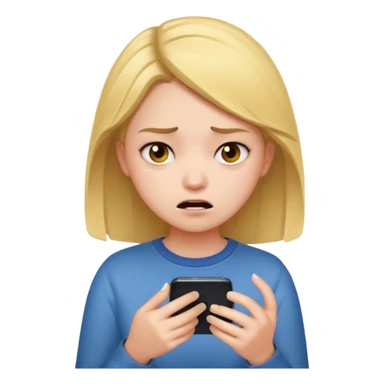 dramatic teenager holding a phone sticker