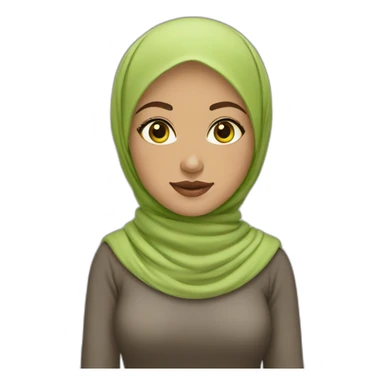 Hijabi light skin with green, yellow brown eyes & married sticker