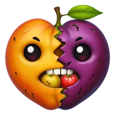 simple rotten fruits, no faces, no people  sticker