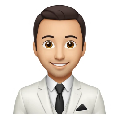 Howie Dorough with white suit, dark brown hair sticker