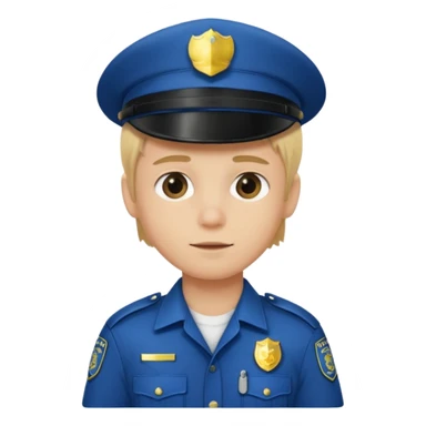 Garoto loiro fofo e cabelo comprido usando roupa de policial  sticker