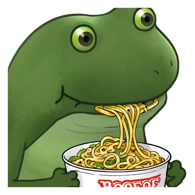 bufo eating noodles sticker