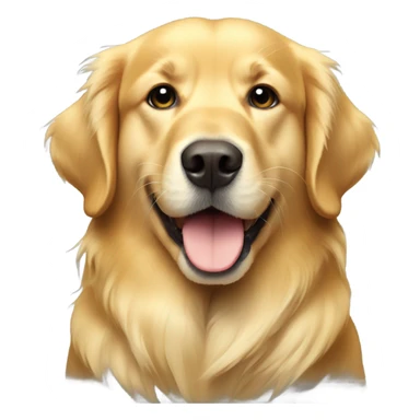 Golden retriever with a banana sticker