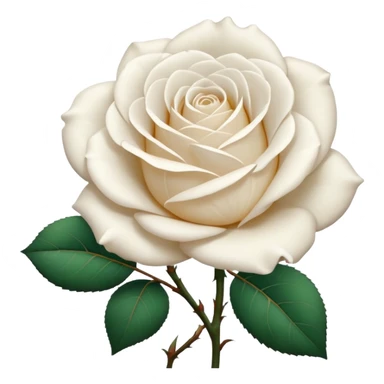 white rose, without green leaves, just flower sticker