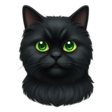 black persian cat with green eyes sticker