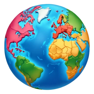 world with 3d continents aesthtic sticker