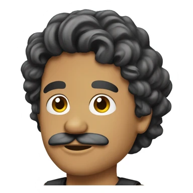 Chico moreno con cabello negro ondulado sticker