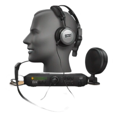 Animateur radio avec casque que dt 770 et shure sm7b sticker