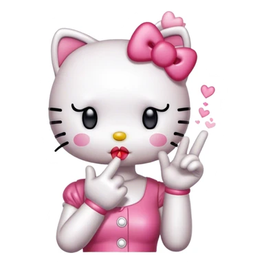 Hello kitty blowing a kiss sticker