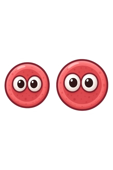 emoji con due cellule umane con occhi 3d sticker