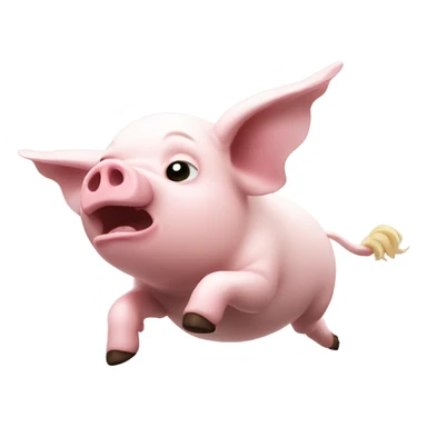 Flying pig falling to death sticker