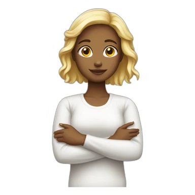 Folded arms girl white sticker