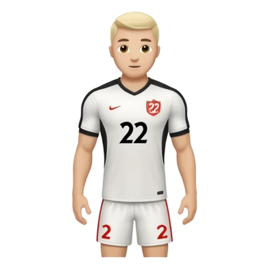 White soccer jersey turn around with number 22 and my name RONIHO sticker