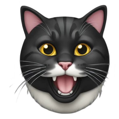cat-black-chubby-hissing sticker
