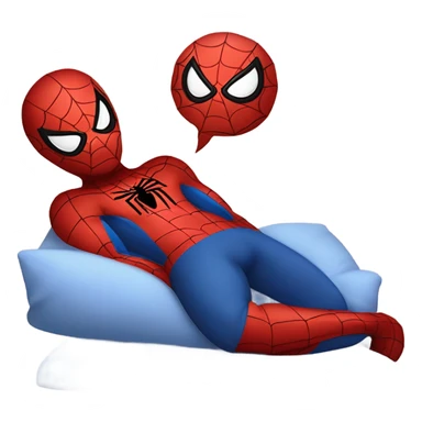 cute spiderman sleeping bed  sticker