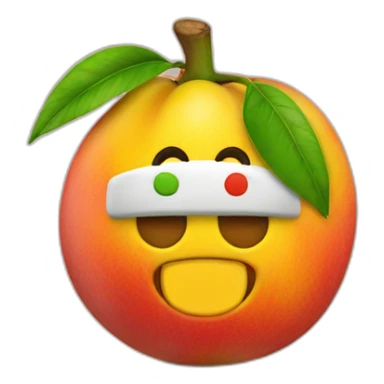 Mario is face on a mango sticker