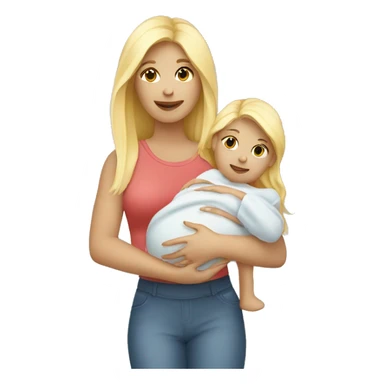 Blonde girl carrying a baby  sticker