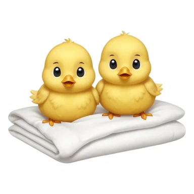 Two baby chicks laying in bed sticker