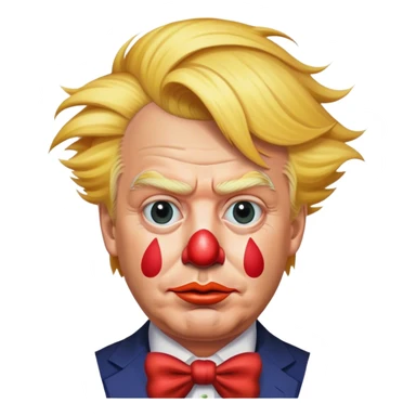 Donald trump with clown hair sticker