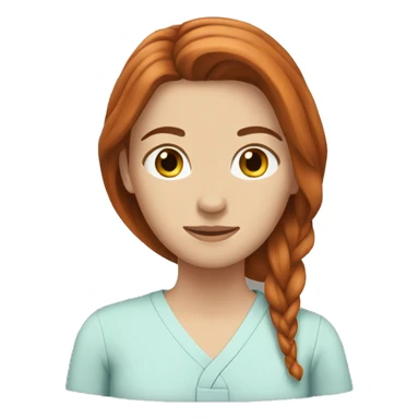white girl. long auburn hair. Scrubs.  sticker