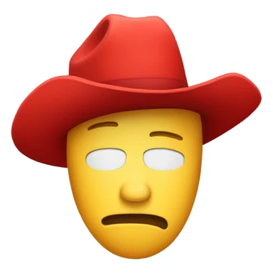 red ski mask with red cowboy hat sad sticker