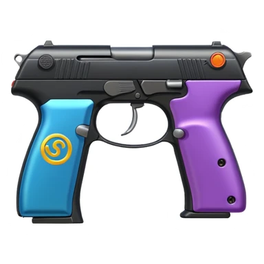 beretta pistol side view, Discord emoji style, bright colors, simple, no text sticker