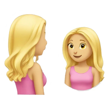 blonde-girl-looking-in-the-mirror sticker