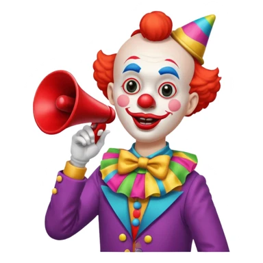  Clown with big sound horn   sticker