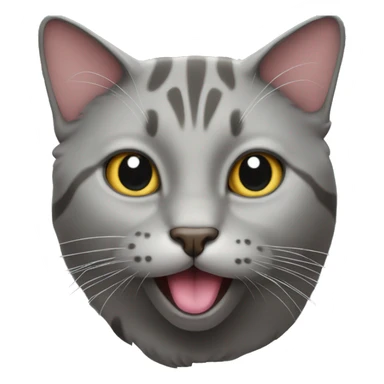 Grey cat with the tongue out sticker