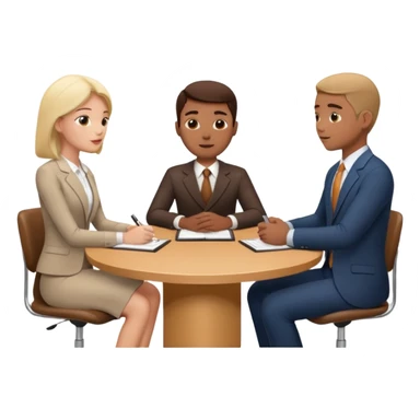 3 people business meeting circular crop sticker
