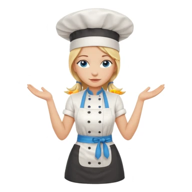 Full body 
Sexy Long Blonde hair blue eyed female chef arms folded sticker
