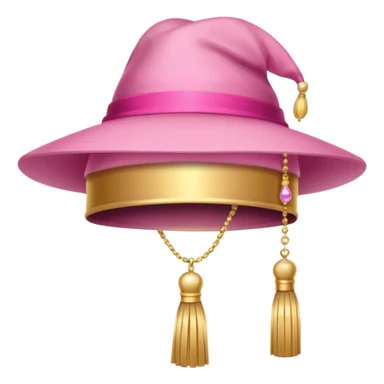 Pink light  gradation hat with gold tassel sticker